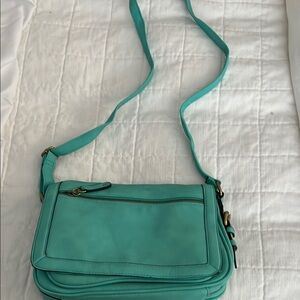 Merona Tiffany Blue Crossbody Bag with Adjustable Strap and Minimalist Design